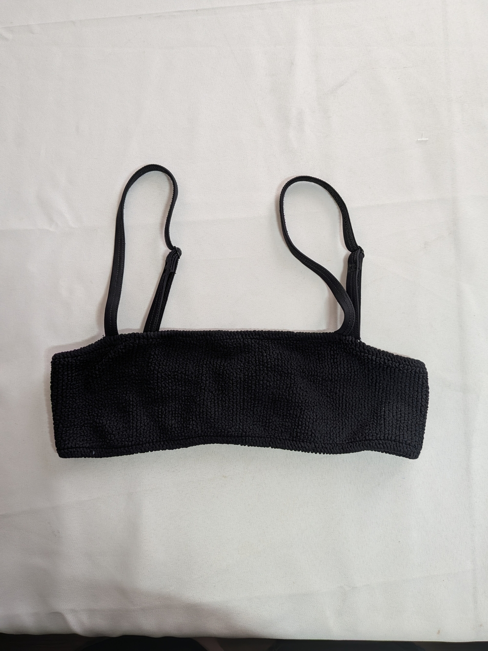 Youswim Poise Stretch I Bandeau Bikini Top Black One Size | Seamless Crinkle - Picture 2 of 5